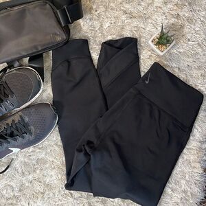 EUC NIKE Black Leggings Foldover Waist XS